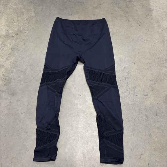 Fabletics Pants - Fabletics Womens High Waist Seamless 7/8‎ Mesh Leggings Navy Blue Size Medium